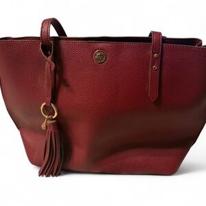 Anne Klein Burgundy Tote Bag
